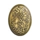 thumbnail image 4 of Nórdico Medieval Vikingo Escudo Símbolo Broche óvalo Mantón Suéter Pin Oro, 4 of 5