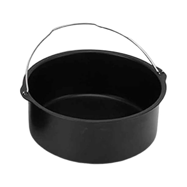 Freidora de Aire de Acero Al Carbono, Accesorio para Freidora, Crujiente, Portátil, Antiadherente, Barril para Hornear Pasteles, para Filetes, Patatas 8 pulgadas