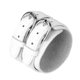 thumbnail image 2 of multi-color doble tour pu cuero ancho manguito pulsera hombres accesorio blanco, 2 of 5