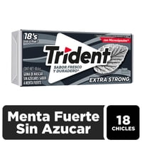 Chicle Trident Sin Azúcar Sabor Extra Fuerte