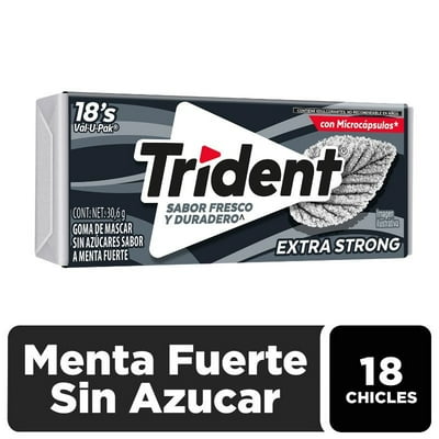 Chicle Trident Sin Azúcar Sabor Extra Fuerte