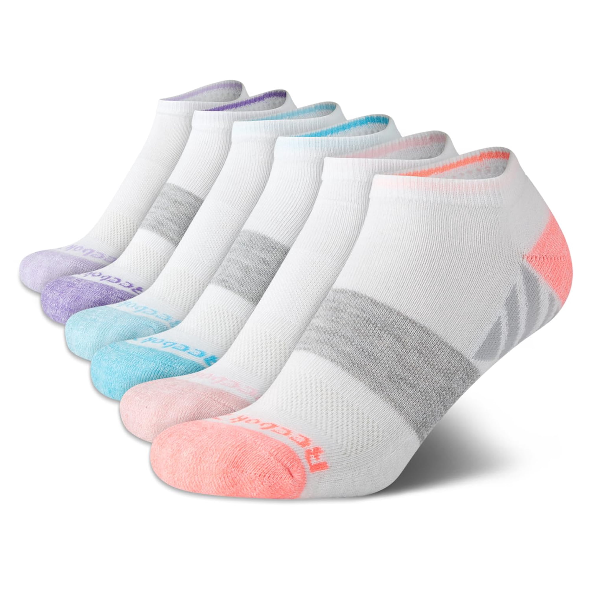 Calcetines Reebok Low Cut No Show, Paquete De 6, Para Mujer, Tallas 4-10, Blancos