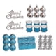 thumbnail image 5 of 32 piezas Decoraciones para árboles de Navidad Adornos navideños decorativos Bolas Campanas Tambores Cajas de regalo Colgante con dijes Decoración nav Azul plateado, 5 of 5