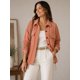 thumbnail image 1 of Chaqueta Mujer Cotelé Oversize Con Elástico Ajustable naranja Talla Única, 1 of 1