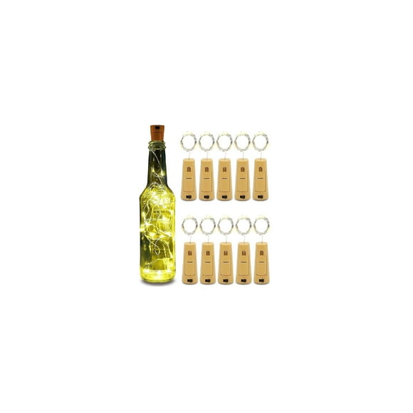 Pack x10 Luces Corcho Alambre Hada Boda Calidos