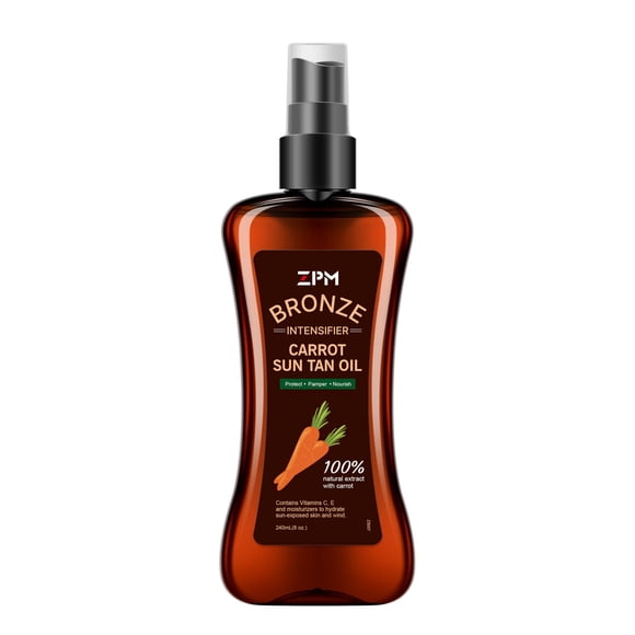 Aceite bronceador en aerosol con forma de zanahoria Jeallis, 240 ml, vegano, SPF 0