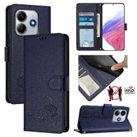 Funda Tipo Cartera Foxdock Para Xiaomi Redmi Note 14 5G Con Soporte, Ranuras, Rfid, Diseño De Gato