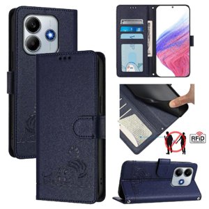 Funda Tipo Cartera Foxdock Para Xiaomi Redmi Note 14 5G Con Soporte, Ranuras, Rfid, Diseño De Gato