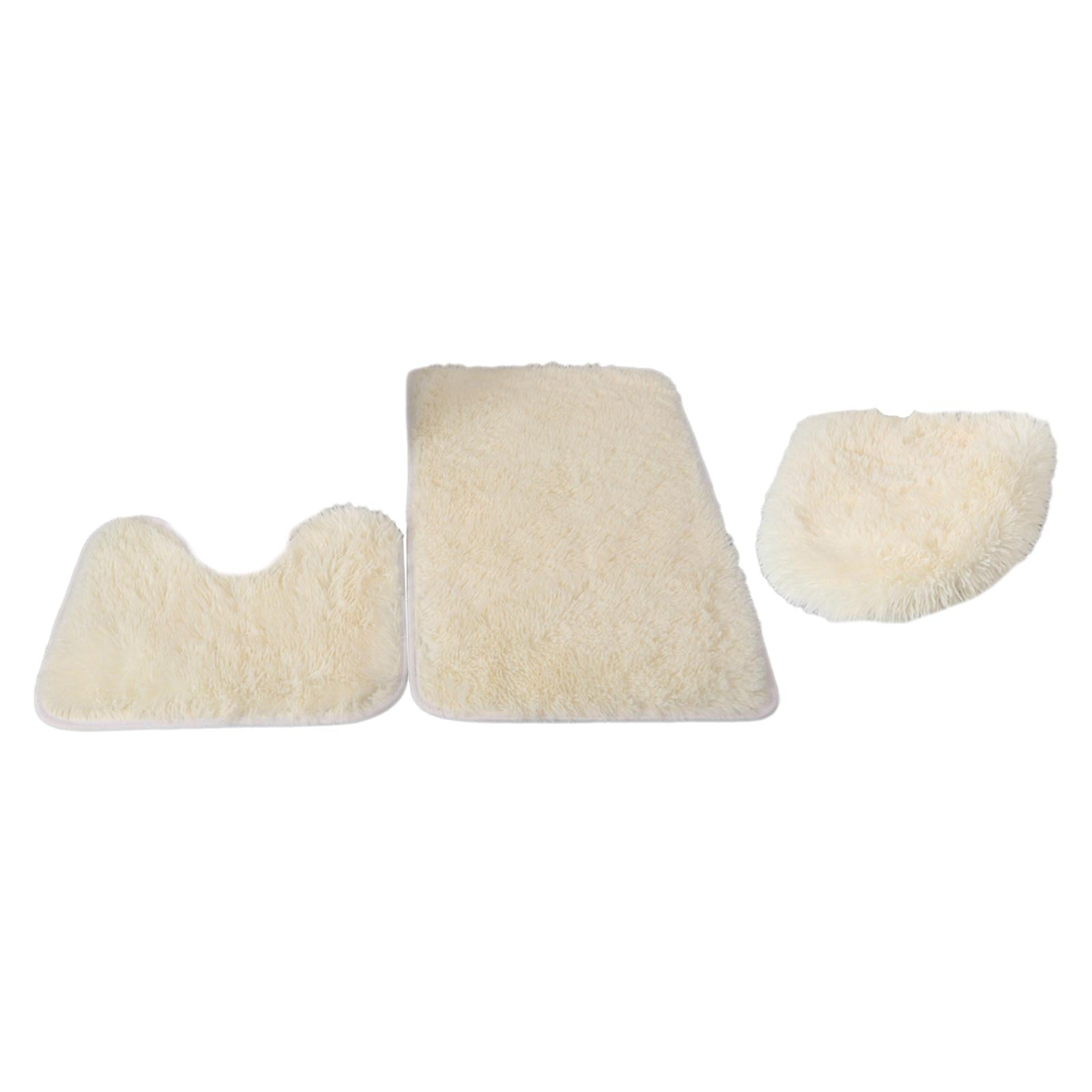 Bothyi - Juego De 3 Alfombras De Baño, Alfombrilla De Baño, Cubierta De Tapa De Inodoro, Alfombra En Forma De U Para Baño, Beige, Amarillo