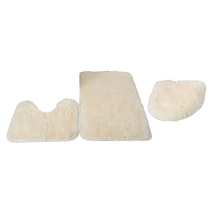 Bothyi - Juego De 3 Alfombras De Baño, Alfombrilla De Baño, Cubierta De Tapa De Inodoro, Alfombra En Forma De U Para Baño, Beige, Amarillo