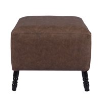Máxima Design - Pouf Alejandro Diseño Café Eco Cuero 54X54X44 Cm