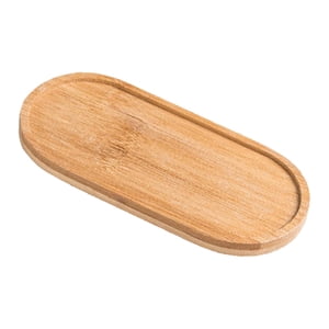 Bothyi - Bandeja De Madera Para Baño, Plato De Tocador, Bandeja Dispensadora De Jabón, Soporte Ovalado Para El Hogar