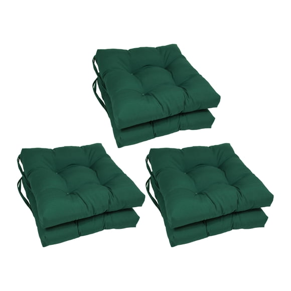 Cojín para Silla Blazing Needles de Sarga Cuadrado 40x40 cm Verde Paquete de 6