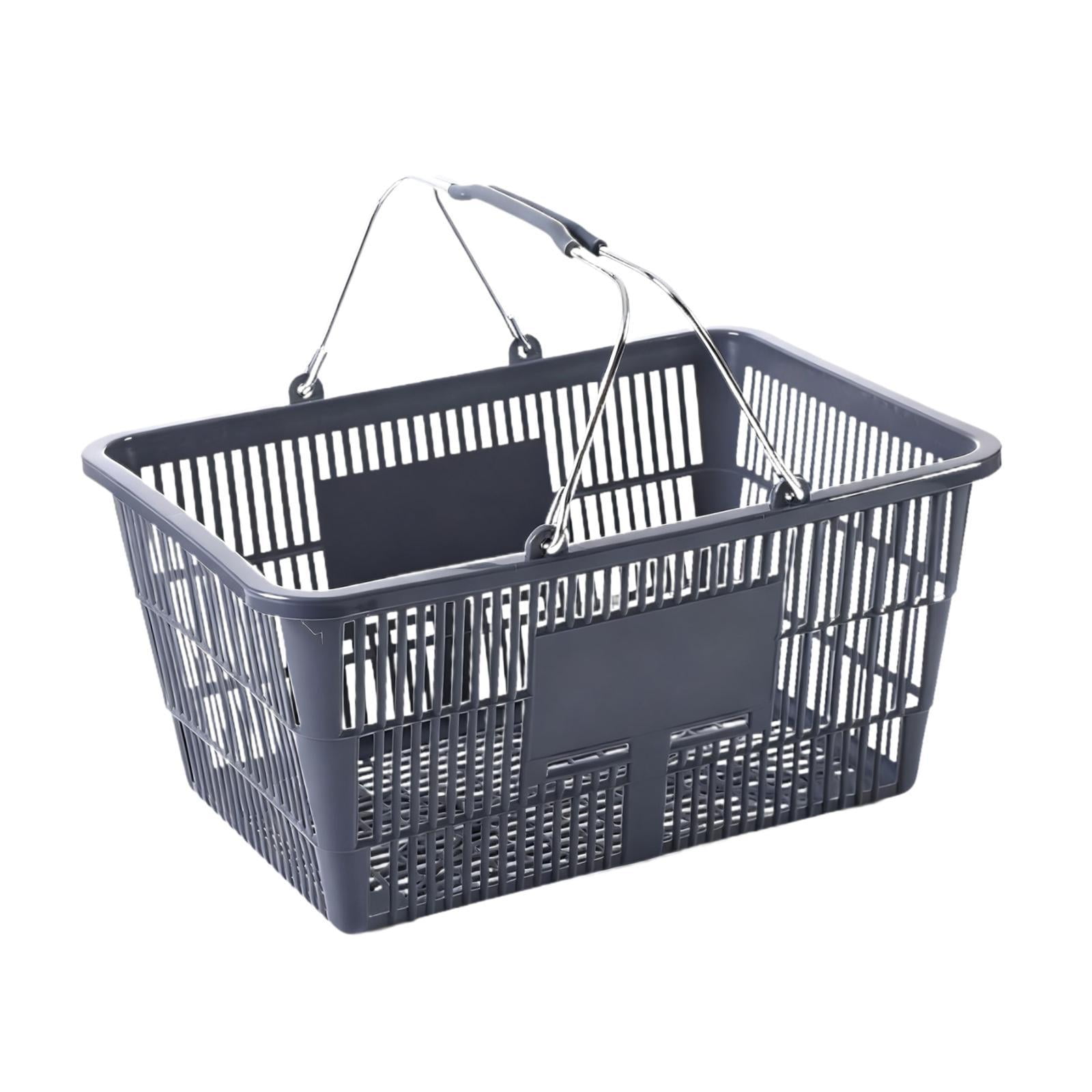 Magideal - Cesta De Compras Ergonómica Con Asa Cómoda Almacenamiento De Alimentos Juguetes Y Productos Diversos Fabricada En Pe Hierro Adecuada Para Baño Cocina Gris