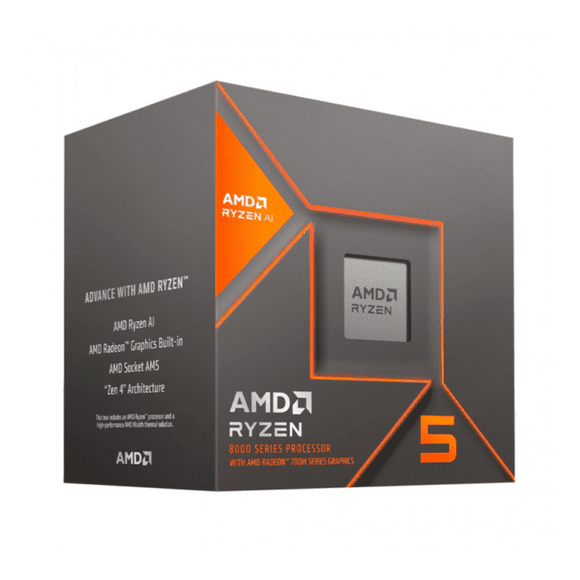 Procesador AMD Ryzen 5 8600G, 6 Nucleos, 12 Hilos, Gráficos Radeon 760M, Socket