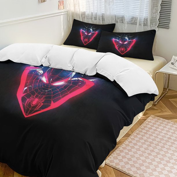 Spider-Man 3-Piece Twin Bed Set - Includes 1 Single Quilt And 2 Pillow Cases Bedding - Fade Resistant Microfiber - Spider