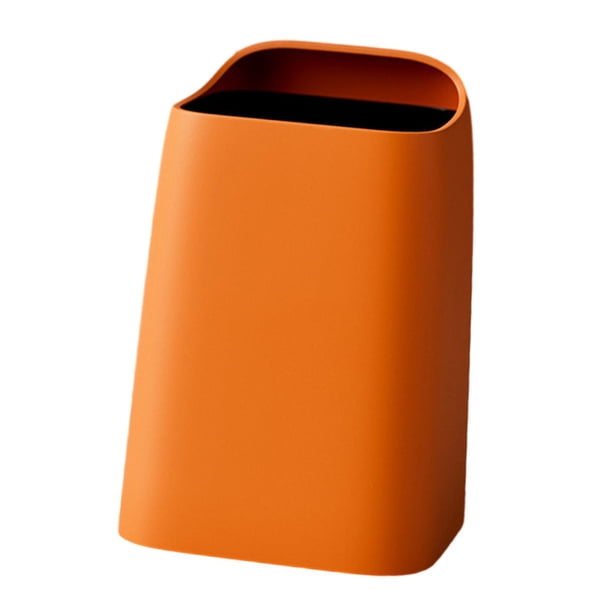 Bote de Basura Cesto de Basura 10L Cubo de Basura Moderno Papelera de Reciclaje Rectangular Papelera para Inodoro Cocina Baño Dormitorio Sala de Estar , Naranja