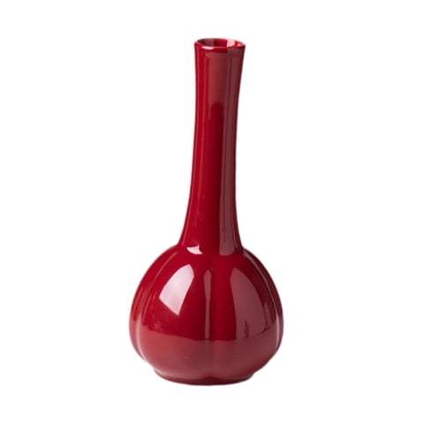 Magideal - Florero De Cerámica Rojo, Florero De Cerámica De Escritorio, Floreros Modernos, Floreros Decorativos Para Decoración Del Hogar, Chimenea, Entrada A La