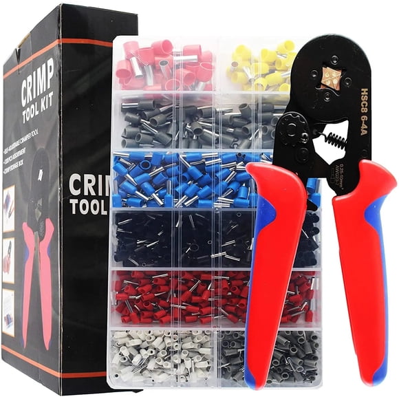 Crimpadora Alicate Prensa Ferrule + 1200 Terminales