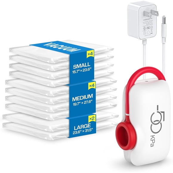 Bolsas al vacío Vacbird 10 u con bomba eléctrica 50 kPa S/M/L