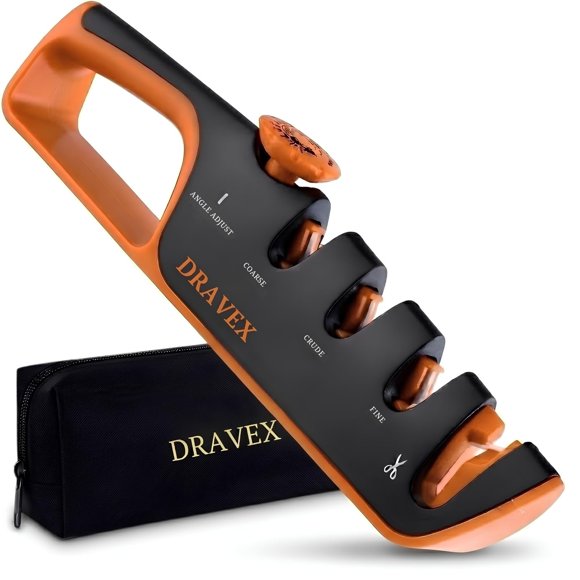 Afilador profesional de cuchillos DRAVEX 4 etapas con ángulo ajustable