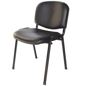Incatex - Silla Iso Tapizada En Eco Cuero Estructura Negra