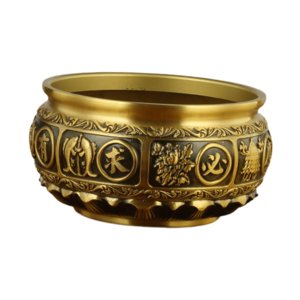 Magideal - Estatua De Lavabo Del Tesoro, Adorno De Mesa, Estatuilla De Latón, Decoración Artística, Escultura De Base De Loto Para Escritorio, Chimenea, Estanter