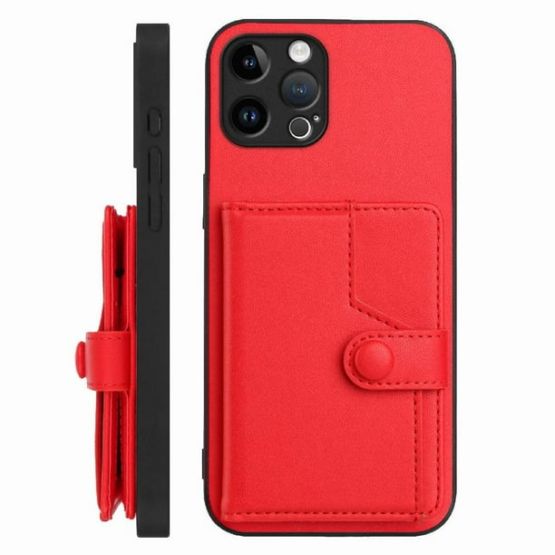 FOXDOCK Funda para iPhone 12 pro con Bloqueo RFID - Diseño Elegante con Cierre de Botón