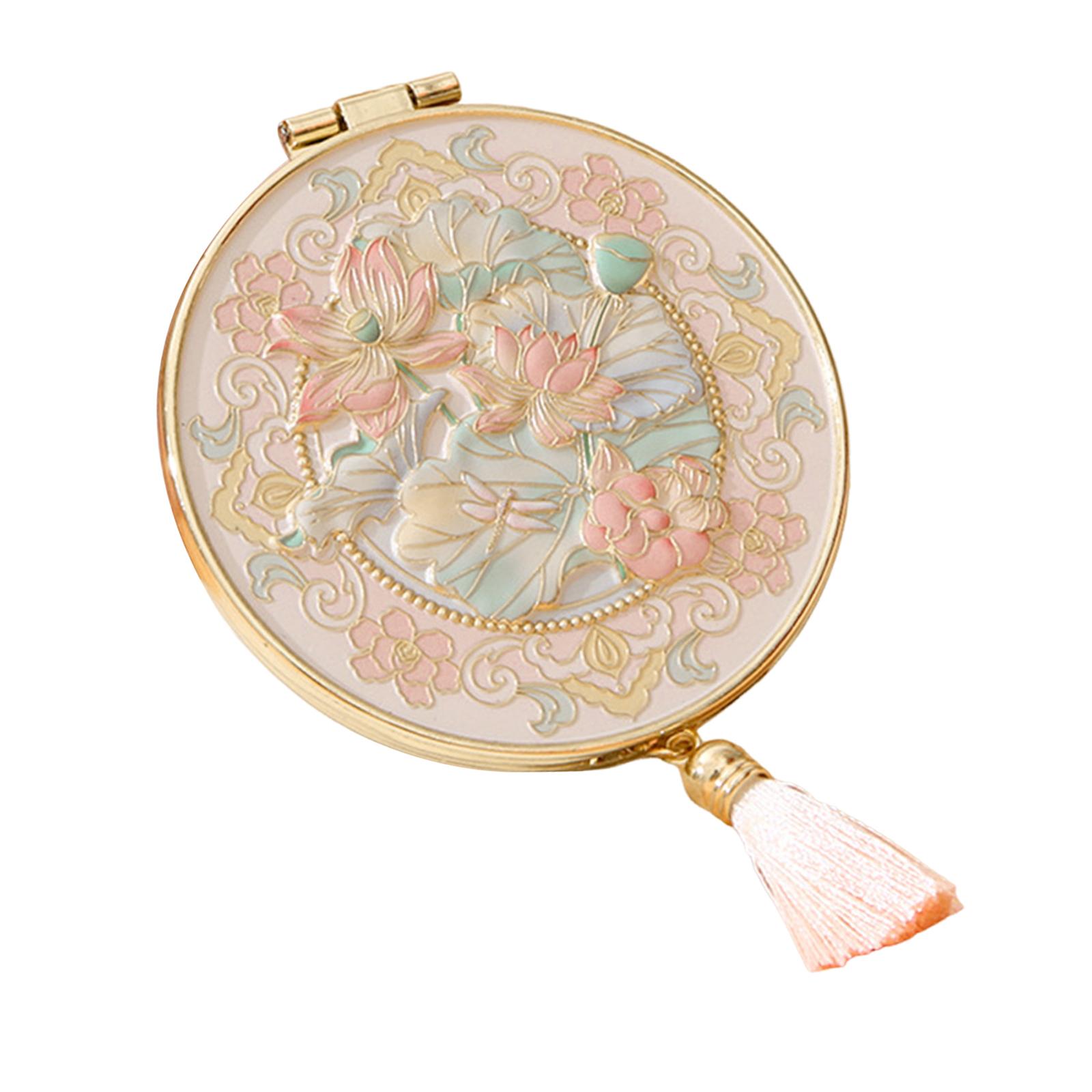 Ioensy - Espejo De Maquillaje De Viaje Redondo Y Creativo, Ideal Para Bolso De Mano, Color Rosa.