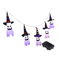 Ioensy - Guirnalda De Luces Led Fantasma Brillante Iluminadas Colgantes Decoraciones De Halloween Para Jardín Blanco