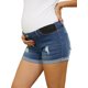 thumbnail image 4 of INSPIRE CHIC Pantalones Cortos de Maternidad para Mujeres, Cintura Elástica sobre el Vientre, Mini Shorts de Verano para Embarazo, Talla XL, Azul Oscuro, 4 of 6