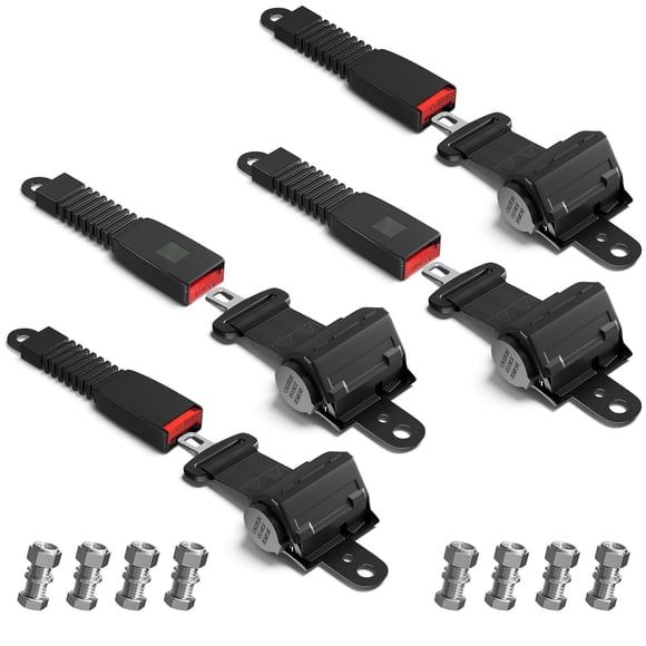 Juego de 4 cinturones de seguridad para carrito de golf CLUBRALLY, retráctiles de 40 pulgadas