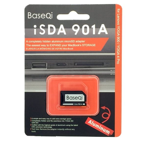 Adaptador microSD BaseQi de aluminio para Lenovo Yoga 900 y 710