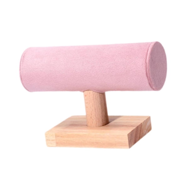 Expositor de joyas y pulseras, expositor de relojes, estante de almacenamiento estable para joyas, para relojes, para cintas para el pelo, escaparate Rosa
