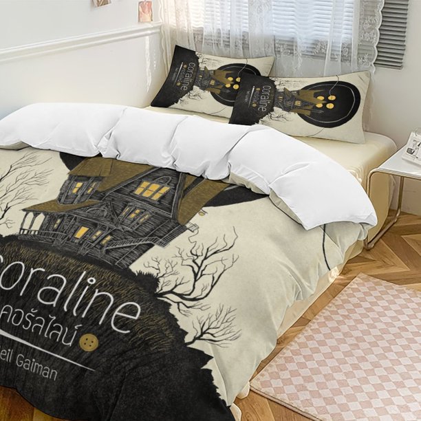 Black House Coraline Comforter Set Soft 3 Pcs Twin Bedding Sets Thicken for All Season
