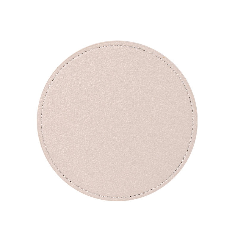 Xmhytop Juego De 4 Posavasos Redondos De Piel Suave Con Costura Decorativa, Ideal Para Tazas, Mesas De Madera Y Decoración Hogar, 4 Pulgadas, G