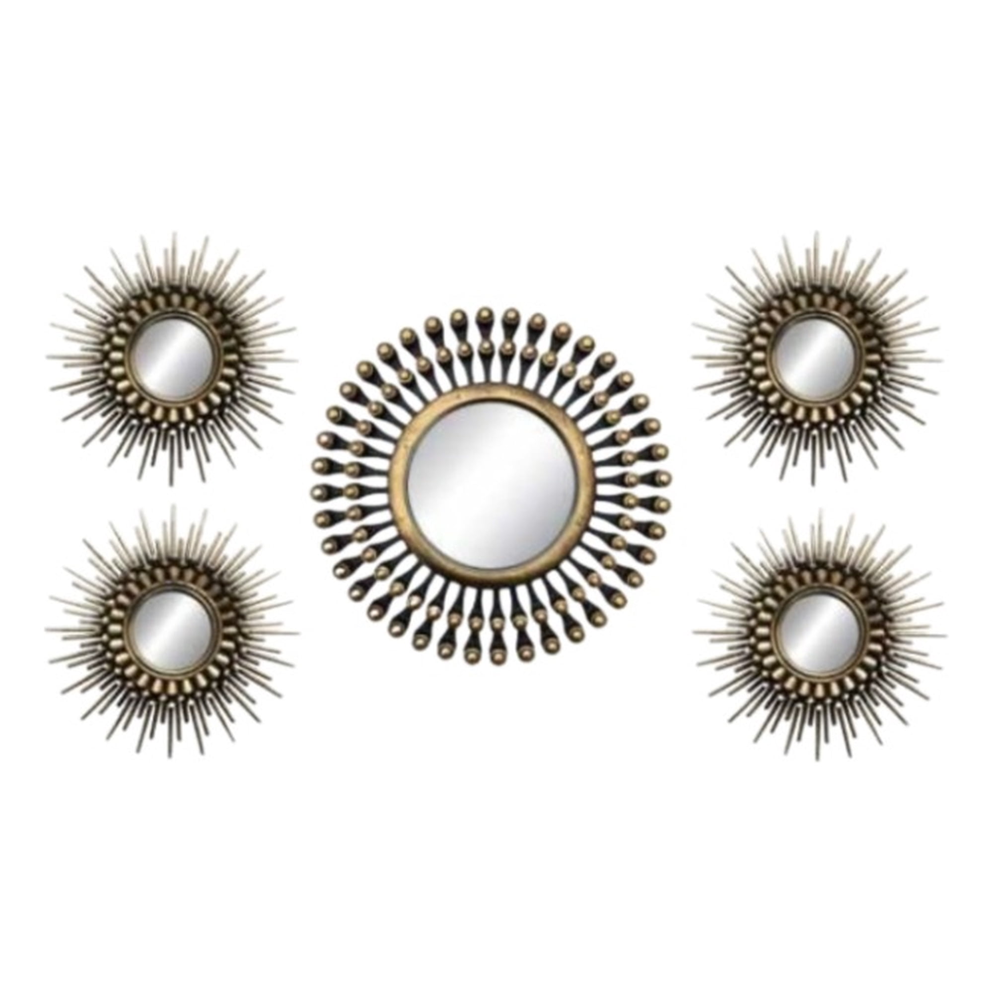 Genérico - Set 5 Pza Espejo Pared Decorativo Mural Rayos Sol Jhn