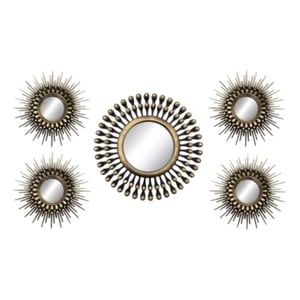 Genérico - Set 5 Pza Espejo Pared Decorativo Mural Rayos Sol Jhn