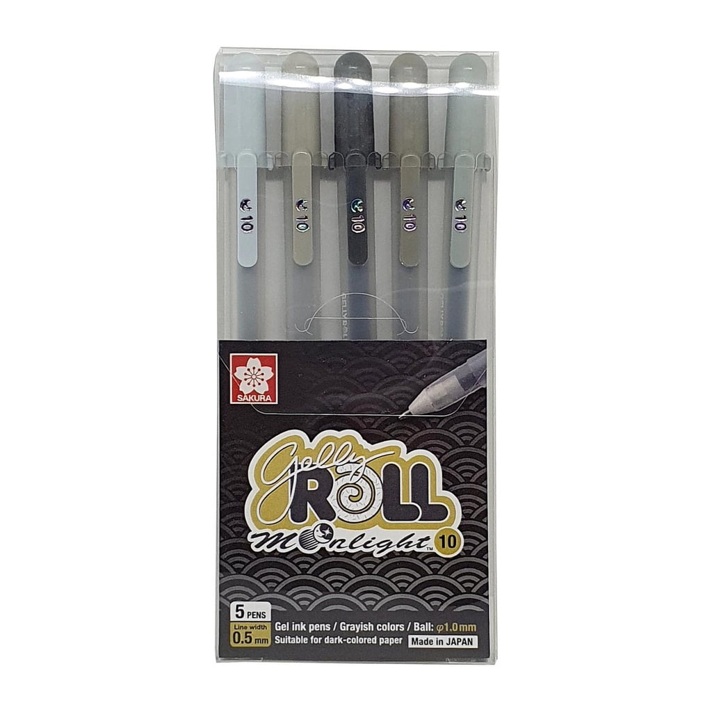 Sakura - Lápices Gel Gelly Roll Moonlight 5 Col Grises