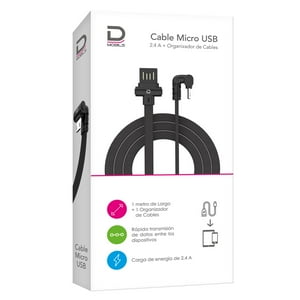 Cable Microusb 2.4A Negro 1 Metro Datacom Pronobel
