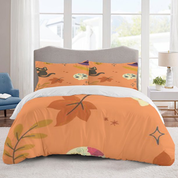 Hocus Pocus Bedding Sets Cartoon Duvet Cover Lightweight 3 Piece Bet Sets for Kids Boys Girls