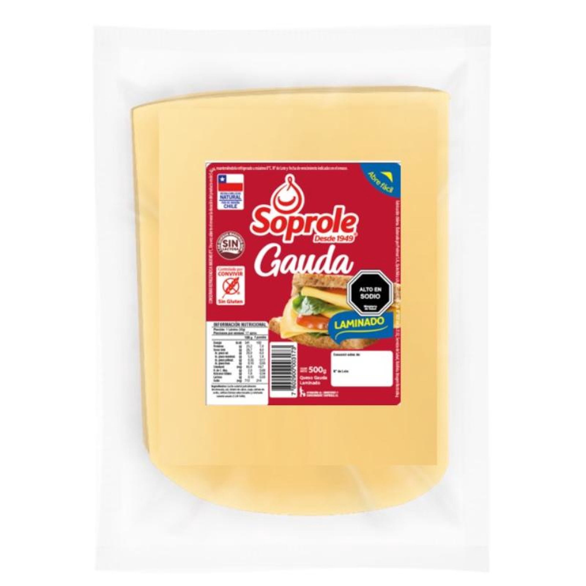 Queso Gauda Laminado 150 g Soprole
