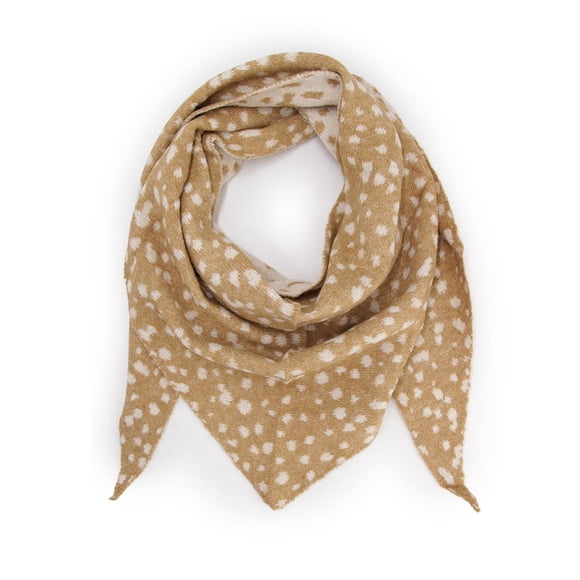 Bufanda/chal Triangular Mujer Tejida Bambi Print Reversible crema Talla Única