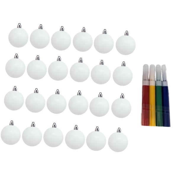 24 Adornos Navideños De Bolas En Blanco, Irrompibles, De 3 Cm (1,18 Pulgadas), Para Manualidades Navideñas.