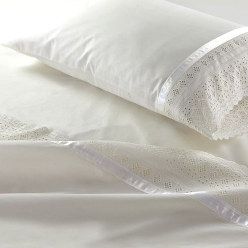 Sabana Andes 144 Hilos Broderie Crudo King