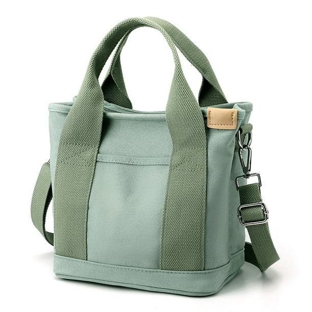 Bolso pequeño de lona, pequeño y bonito, tipo bandolera, con múltiples bolsillos, estilo informal.