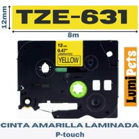 Genérico - Cinta Tze-631 Para Rotuladora Brother 12Mm X 8M Amarilla Amarillo S M
