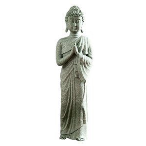 Magideal - Escultura Coleccionable De Piedra Figuras De Meditación Hechas A Mano Para El Hogar, Estatua De Buda De Adorno Para Porche, Sala De Estar , Stand 01