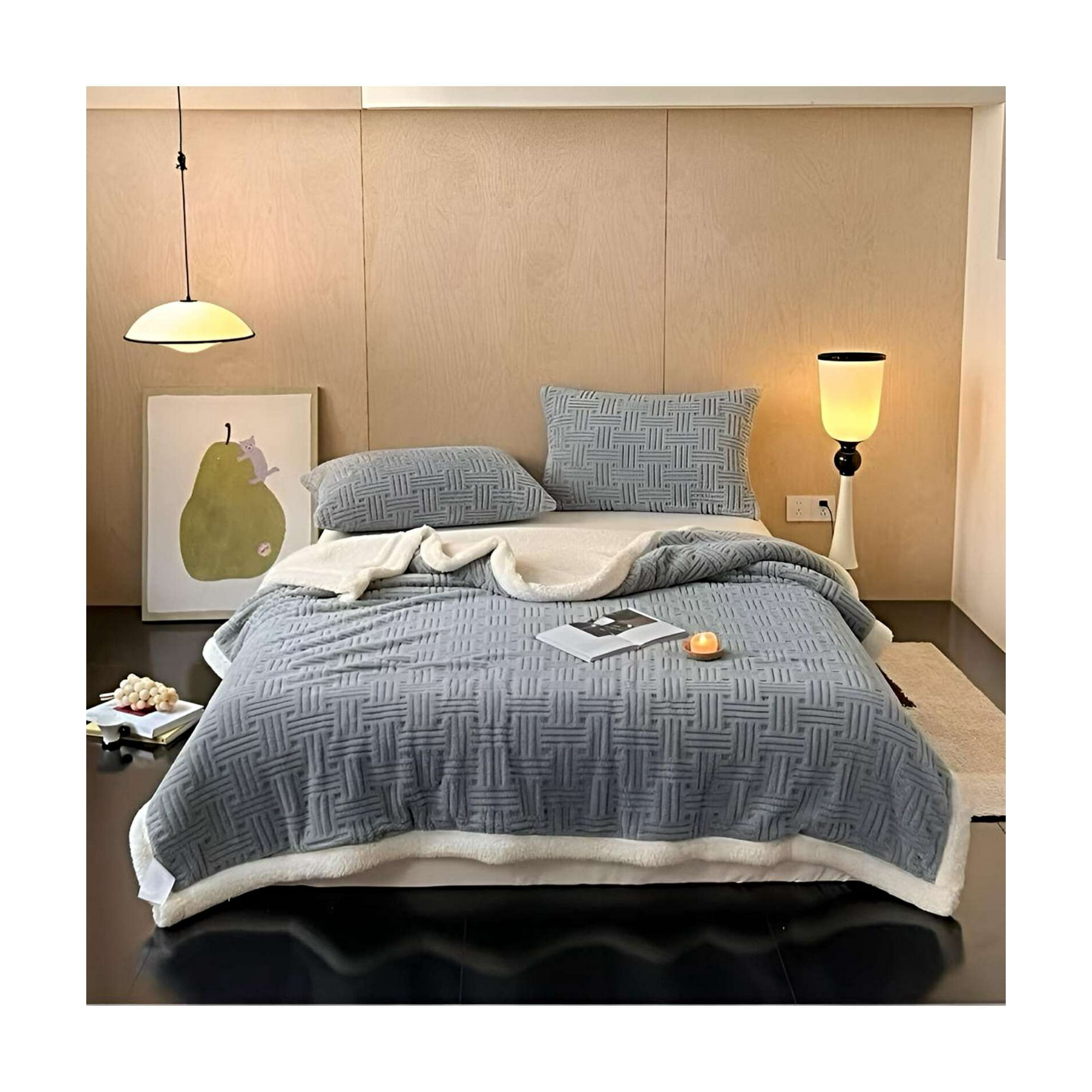 Parati - Frazada Manta Con Chiporro 2 Plaza Azul