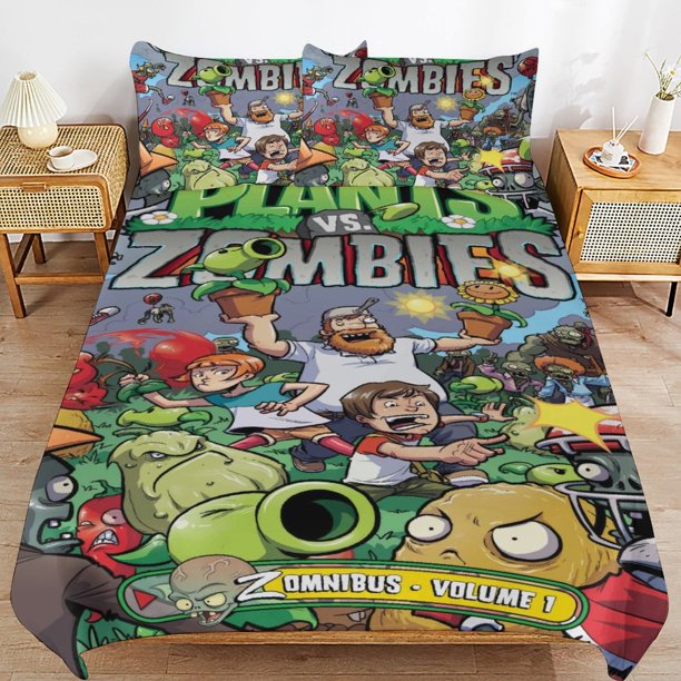 Plants-Zombies PV-Z Plants-Zombies PV-Z Bedding Set Sheet Set for Kids Adults,All Season Lightweight